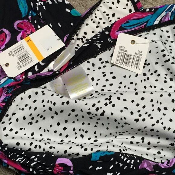 Anne Cole black floral bikini. L-top/M-bottom. NWT - Picture 14 of 14